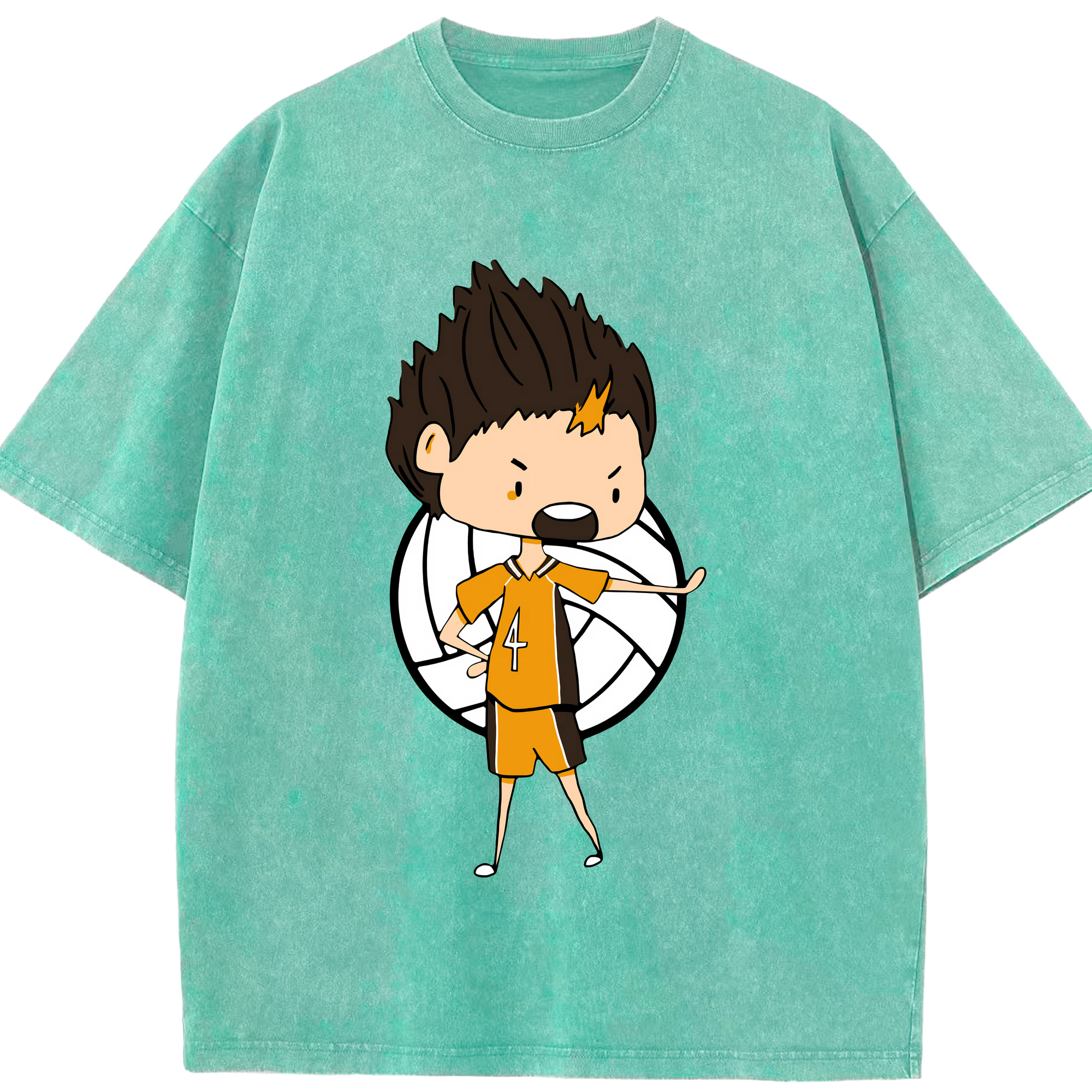 （画像用） ハイキュー!! Haikyu!! 綿100% ヴィンテージ風 半袖Tシャツ（フロントプリント）